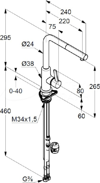 Смеситель для кухни Kludi L-ine S 408513975